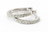 Diamond Huggie Earrings - 14k White Gold - 12.5mm - 0.15ctw
