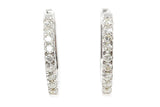 Diamond Huggie Earrings - 14k White Gold - 12.5mm - 0.15ctw