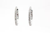 Diamond Huggie Earrings - 14k White Gold - 17mm - 0.25ctw