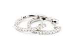 Diamond Huggie Earrings - 14k White Gold - 17mm - 0.25ctw