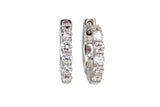 Diamond Huggie Earrings - 14k White Gold - 13mm - 0.25ctw