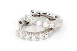 Diamond Huggie Earrings - 14k White Gold - 13mm - 0.25ctw