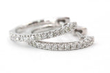 Diamond Huggie Earrings - 14k White Gold - 17mm - 0.25ctw