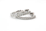 Diamond Huggie Earrings - 14k White Gold - 17mm - 0.25ctw