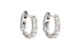 Diamond Huggie Earrings - 14k White Gold - 13mm - 0.25ctw