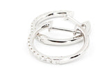 Diamond Huggie Earrings - 14k White Gold - 17mm - 0.25ctw