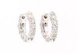 Diamond Huggie Earrings - 14k White Gold - 13mm - 0.45ctw