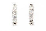Diamond Huggie Earrings - 14k White Gold - 13mm - 0.45ctw