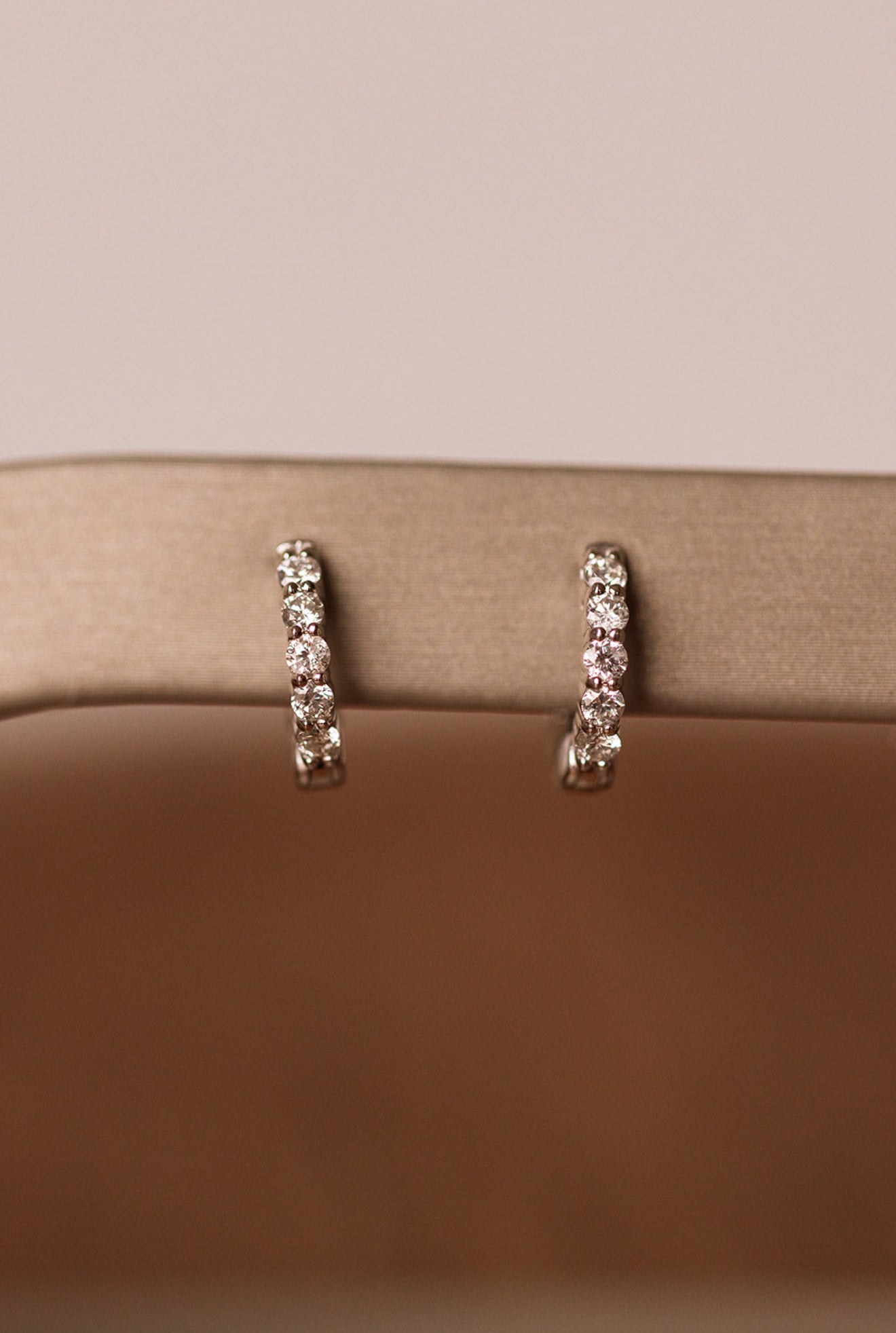 Diamond Huggie Earrings - 14k White Gold - 13mm - 0.45ctw