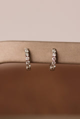 Diamond Huggie Earrings - 14k White Gold - 13mm - 0.45ctw