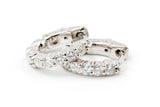 Diamond Huggie Earrings - 14k White Gold - 13mm - 0.45ctw