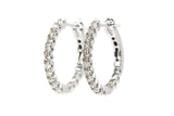 Diamond Huggie Earrings - 14k White Gold - 17mm - 0.75ctw