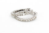 Diamond Huggie Earrings - 14k White Gold - 17mm - 0.75ctw