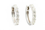 Diamond Huggie Earrings - 14k White Gold - 14mm - 0.91ctw