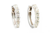 Diamond Huggie Earrings - 14k White Gold - 14mm - 0.91ctw