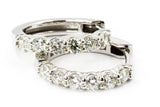 Diamond Huggie Earrings - 14k White Gold - 14mm - 0.91ctw