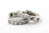 Diamond Huggie Earrings - 14k White Gold - 15mm - 1.00ctw
