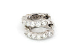 Diamond Huggie Earrings - 14k White Gold - 15mm - 1.00ctw