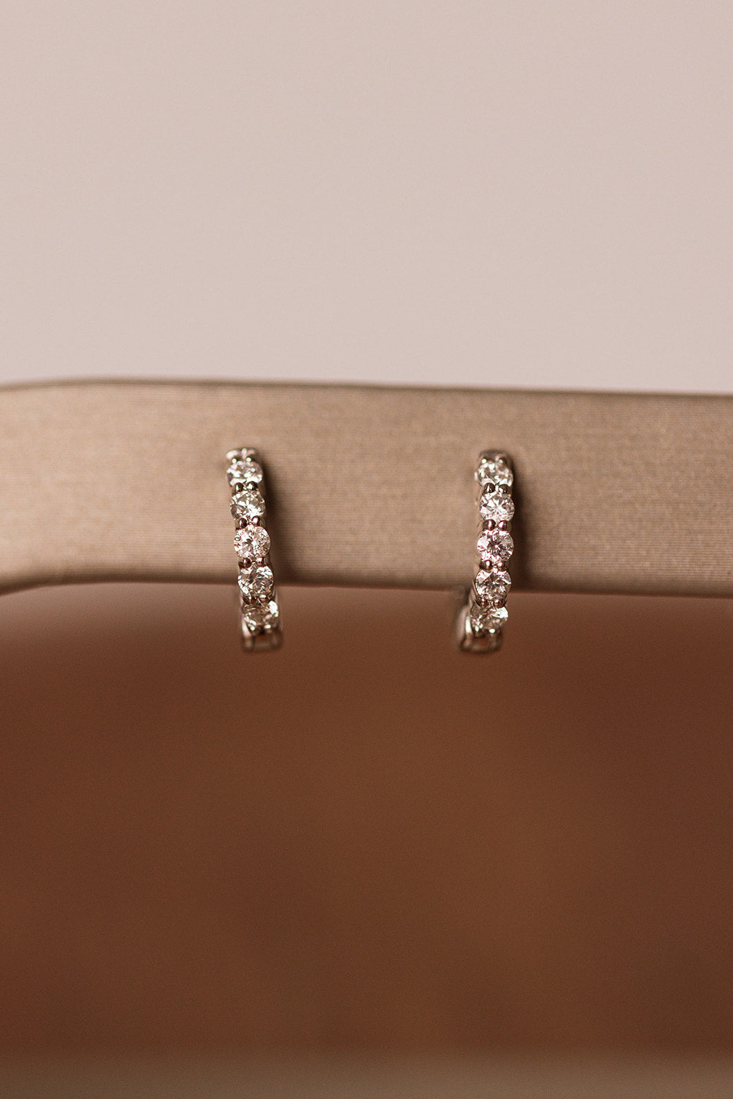 Diamond Huggie Earrings - 14k White Gold - 15mm - 1.00ctw