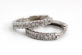 Diamond Huggie Earrings - 14k White Gold - 10mm - 0.10ctw