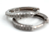 Diamond Huggie Earrings - 14k White Gold - 10mm - 0.10ctw