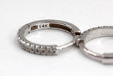 Diamond Huggie Earrings - 14k White Gold - 10mm - 0.10ctw