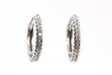 Diamond Huggie Earrings - 14k White Gold - 11mm - 0.10ctw