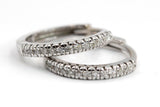 Diamond Huggie Earrings - 14k White Gold - 11mm - 0.10ctw