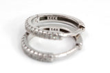 Diamond Huggie Earrings - 14k White Gold - 11mm - 0.10ctw