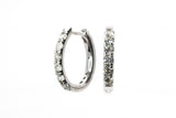 Diamond Huggie Earrings - 14k White Gold - 16mm - 0.50ctw