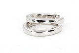 Diamond Huggie Earrings - 14k White Gold - 16mm - 0.50ctw