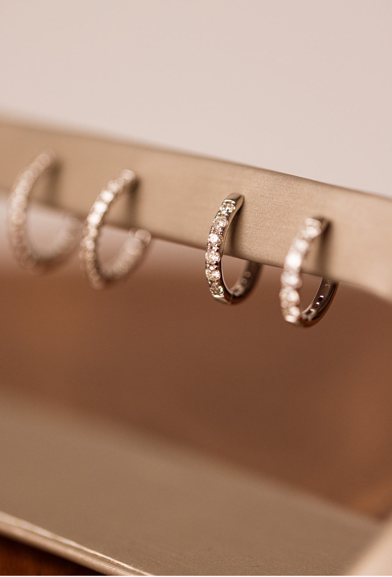 Diamond Huggie Earrings - 14k White Gold - 16mm - 0.50ctw