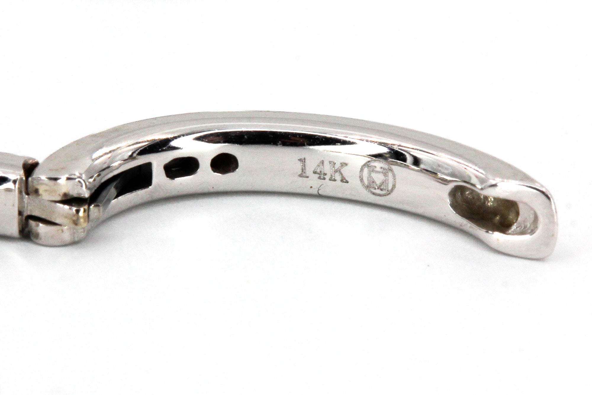 Diamond Huggie Earrings - 14k White Gold - 16mm - 0.50ctw