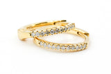 Diamond Huggie Earrings - 14k Yellow Gold - 11.5mm - 0.09ctw