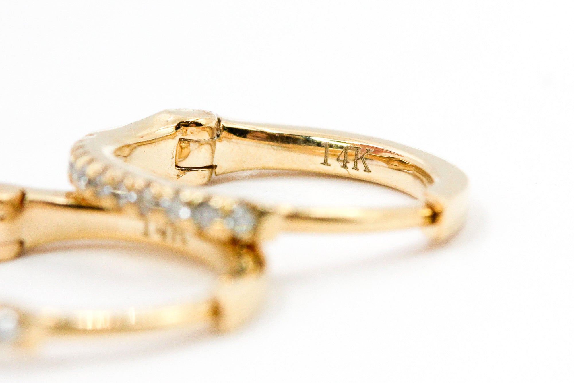 Diamond Huggie Earrings - 14k Yellow Gold - 11.5mm - 0.09ctw