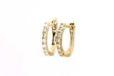 Diamond Huggie Earrings - 14k Yellow Gold - 10mm - 0.15ctw
