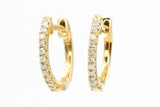 Diamond Huggie Earrings - 14k Yellow Gold - 16mm - 0.24ctw