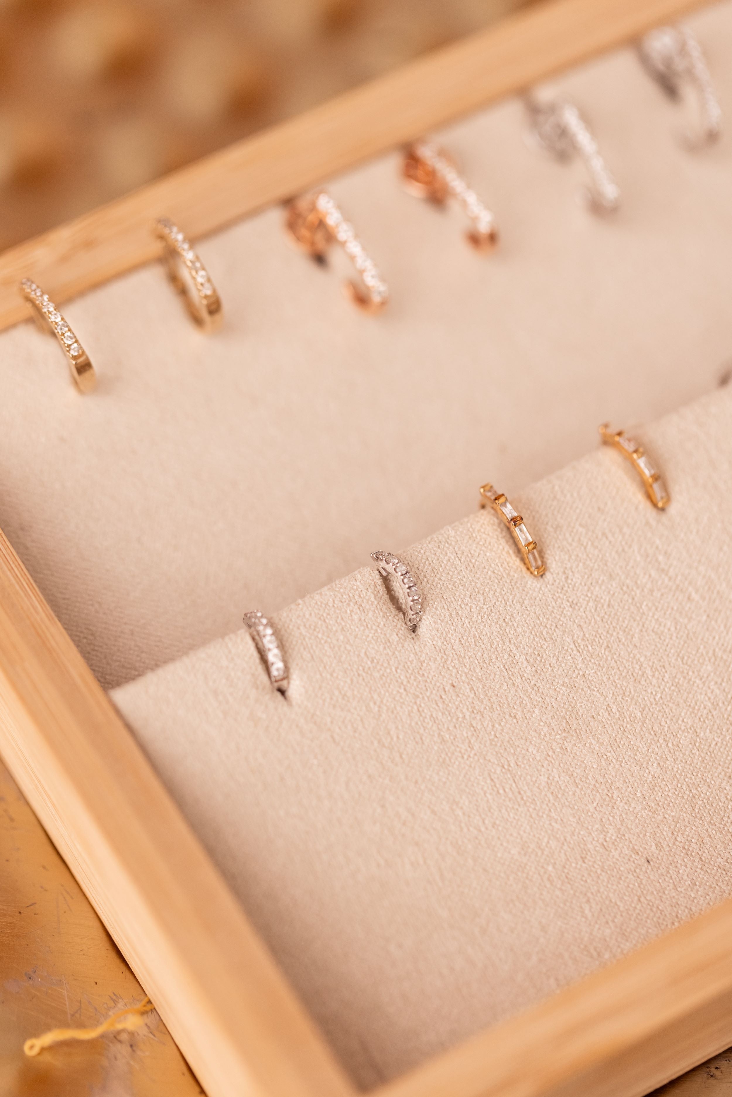 Diamond Huggie Earrings - 14k Yellow Gold - 16mm - 0.24ctw