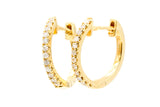Diamond Huggie Earrings - 14k Yellow Gold - 16mm - 0.24ctw