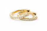 Diamond Huggie Earrings - 14k Yellow Gold - 16mm - 0.24ctw