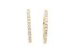 Diamond Huggie Earrings - 14k Yellow Gold - 14mm - 0.25ctw