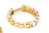 Diamond Huggie Earrings - 14k Yellow Gold - 12mm - 0.42ctw