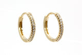 Diamond Huggie Earrings - 14k Yellow Gold - 11mm - 0.10ctw