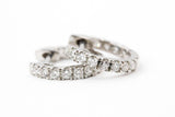 Diamond Huggie Earrings - 18k White Gold - 8mm - 0.28ctw