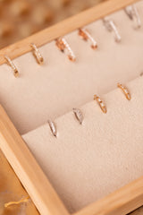 Diamond Huggie Earrings - 18k White Gold - 8mm - 0.28ctw