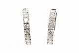 Diamond Huggie Earrings - 18k White Gold - 8mm - 0.28ctw