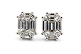 Diamond Illusion Stud Earrings - 14k White Gold - 0.84ctw