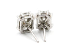 Diamond Illusion Stud Earrings - 14k White Gold - 0.84ctw