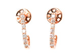 Diamond "J" Huggie Earrings - 14k Rose Gold - 0.33ctw