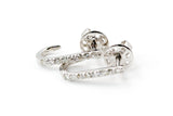 Diamond "J" Huggie Earrings - 14k White Gold - 0.25ctw